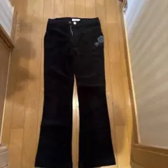 graffia 黒 コーデュロイ フレアパンツ