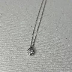 【クリーニング済】4℃ しずく シルバーネックレス