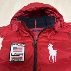 POLO RALPH LAURENダウンベスト 赤 USAワッペン Mサイズ