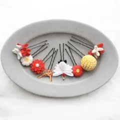 276.髪飾り 鶴 花 和玉 着物 子供 七五三