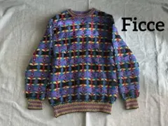 Ficce 総柄3Dニットセーター