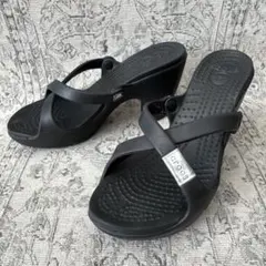 レア未使用crocs クロックス サイプラス ブラック W5 - メルカリ
