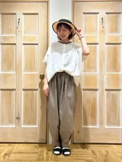 サマンサモスモス タックテーパードパンツ
