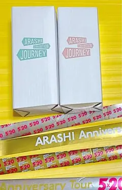 ゲリラ値下げ‼️ 嵐を旅する展覧会 ドリンクボトル ピンク グリーン 5×20銀テ