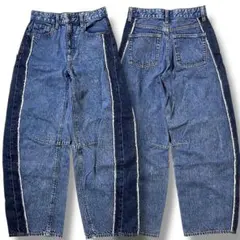 未使用品 GU 下げ札なし バレルレッグ ジーンズ デニムパンツ