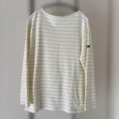 SAINT JAMES イエロー/ホワイトストライプ 長袖Tシャツ