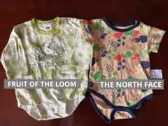 ロンパース　2点セット　ノースフェイス　FRUIT OF THE LOOM