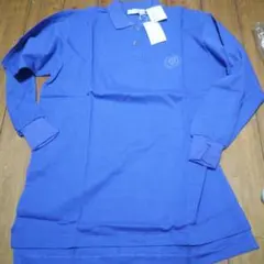 昭和のレア物紫色 Mサイズ薄物 長袖ポロシャツ綿ニット製品綿100%新品