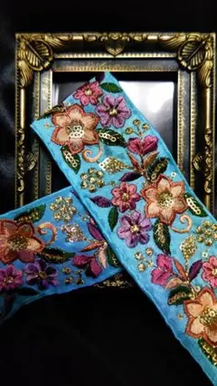 インド刺繍リボン‼️カット 素敵な柄です(*´艸`) 手芸 ハンドメイドにも☆