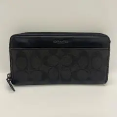 Coach コーチ シグネチャー レザー 長財布 メンズ ブラック