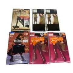 ys37 GUNZE FUKUSUKE他 チャコール ブラック タイツ 6点