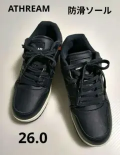 SALE【美品】ATHREAM 防滑 ネイビー ローカットスニーカー 26.0のサムネイル