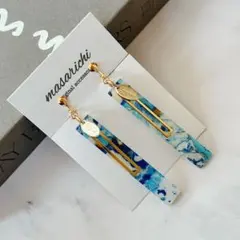 【クリップ イヤリング 】2点目-100円 ピアス 変更可 マーブル スティック