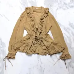 INGEBORG♡インゲボルグ　リボン通しシフォンオーバーブラウス　羽織りのサムネイル
