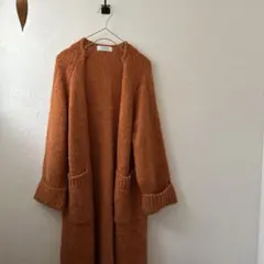 LOWRYS FARM ロングニットカーディガン オレンジ