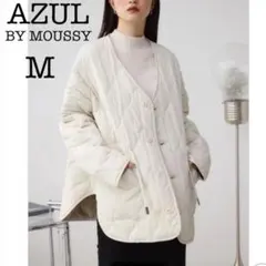 【新品】AZUL BY MOUSSYキルティングウエストドローブルゾン　M 白
