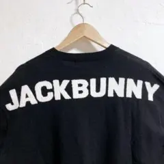 ジャックバニー　クルーネック セーター　黒　M ロゴワッペン　ゴルフ