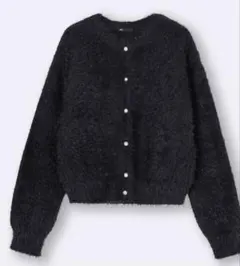 GU シャイニークルーネックカーディガン XL ブラック　新品未使用