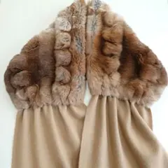 ユナイテッドアローズ　リアルファー、ウール・カシミアのマフラー