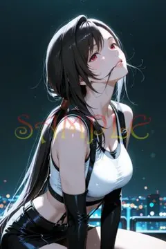029 ff7ティファ ドレスVer. AI ポスター A4 ファンアート 同人 - メルカリ