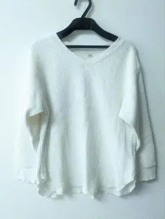 UNIQLOワッフルVネックT◆長袖ロンTのサムネイル