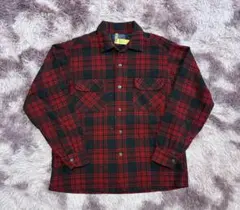 60s PENDLETON ウール ボードシャツ 赤黒 オンブレ チェックのサムネイル