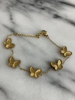 蝶新品未使用パ激レアバタフライ パピヨンゴールドブレスSALE❣️蝶々