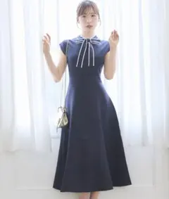 ワンピース 事務服 アンジョア enjoie Lサイズ ネイビー 11号 - メルカリ