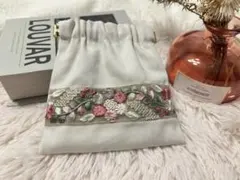 インド刺繍リボン バネ口 ポーチ ハンドメイド