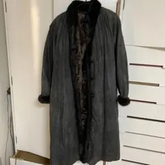 お値下げ ロシアンセーブル襟付黒シルクコート インナーシェアード