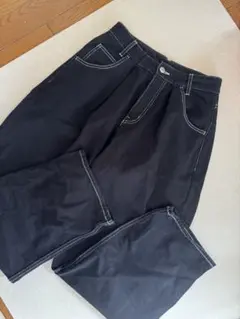 X-GIRL黒デニムパンツ ホワイトステッチ
