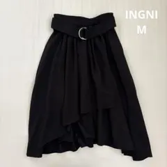 INGNI フレアスカート ラップミディスカート ベルト付き 黒 Mサイズ 秋冬