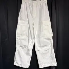 【新品】GU スーパーワイド カーゴパンツ 白 ホワイト Mサイズ