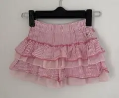 ミキハウス ストライプ キュロットスカート ピンク リーナちゃん