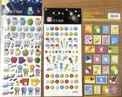 【国内正規品】　歯医者さん　歯　デンタル　ぷくぷくシール　切手シール　3枚セット