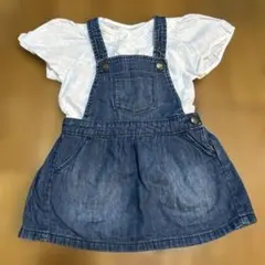 ZARA.GAPコーディネート100cm.90cm デニムワンピース　シャツのサムネイル