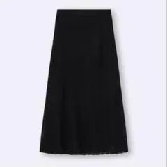 GU ジーユー　透かし編みニットスカート　ロングスカート　黒　レディース L 夏