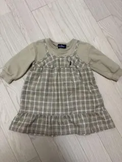 EAST BOY チェック柄ワンピース ベージュ系