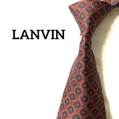 ランバン　LANVIN ネクタイ　花柄　ドット　チェック　レッドのサムネイル