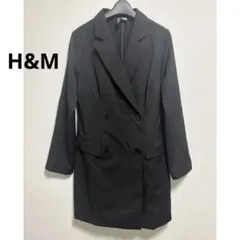 H&M ダブルブレスト ジャケットワンピース テーラード ブレザー M 黒