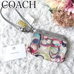 タグ付✨ COACH Wristlet IKAT Signature Pouch