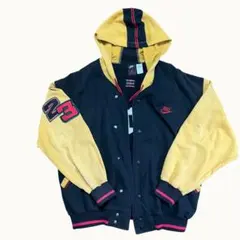 90年代 Nike Jordan フード付きスタジャン ネイビー/イエロー