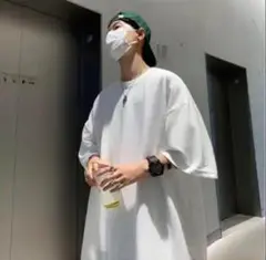 Tシャツ ストリート 秋 冬シルエット 白 メンズ オーバーサイズ　ユニセックス