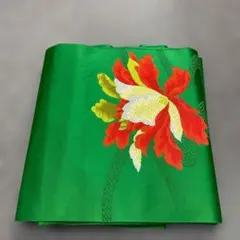 着物 帯 グリーン 緑 花柄 和装小物 和服のサムネイル
