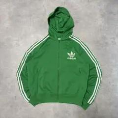 アディダスadidas古着トラックジャケット刺繍ロゴパーカーグリーンP5