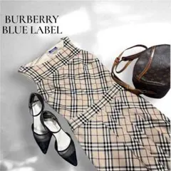 美品 ノバチェック バーバリーブルーレーベル ワンピ36