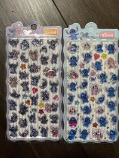 【海外正規品ライセンスシール付き】3D立体シール スティッチ 2枚セット