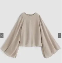 GRL フレアスリーブシフォンブラウス fo1712 グレージュ