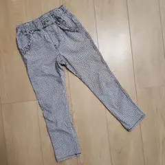 女の子 長ズボン ロングパンツ ギンガムチェック フリル　130