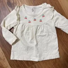 70～80サイズ 西松屋 ベビー ロンT さくらんぼ チェリー アイボリー